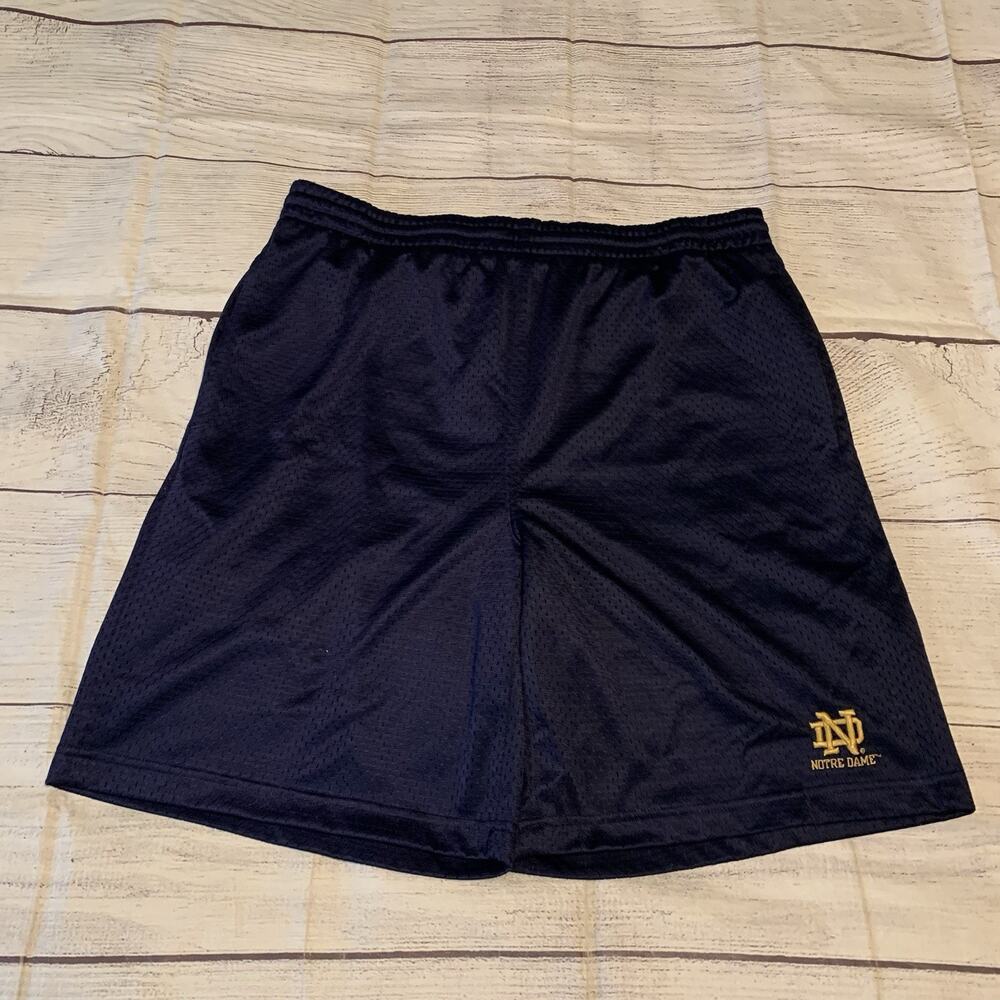 Men's Navy Athletic Shorts with Gold Logo